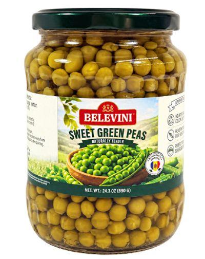 BELEVINI= 8Pcs GREEN PEAS 8*690ml (GLASS)