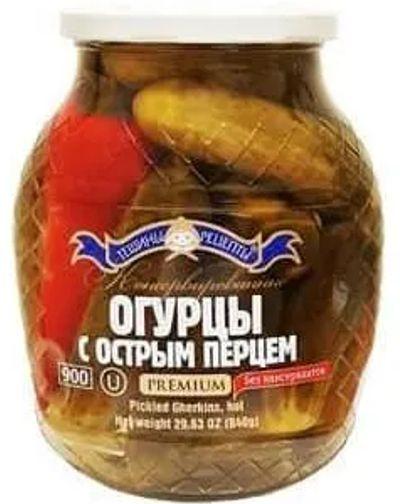 Tescheni Recepti Premium Cucumbers with Hot Pepper Marinated 8×900ml