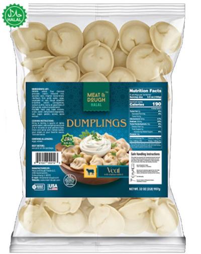 Meat & Dough Halal Veal Pelmeni Dumplings (Chicken Added) 10×2lb