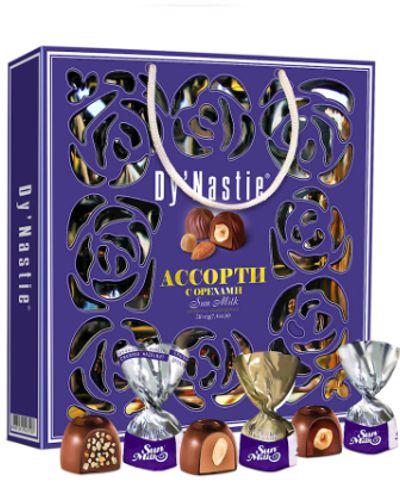 DYNASTIIE ASSORTED MILK CHOCOLATE CANDY w/ NUTS 5*210gr