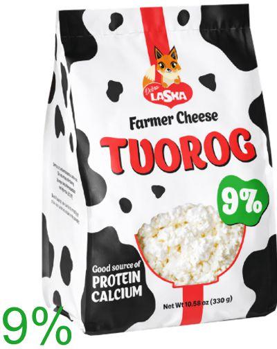 LASKA=1173= FARMER CHEESE 9% 10*330g(BAG)