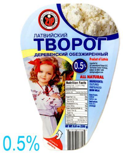 LATVIAN 0.5% SKIM FARMER CHEESE 6*250g
