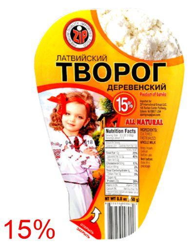 LATVIAN 15% FARMER CHEESE 6*250g