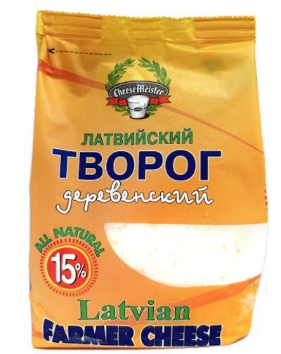 LATVIAN FARMER CHEESE 15% 8*400g (BAG)