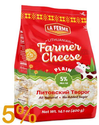 LA FERME 5% LITUANIAN FARMER CHEESE 10*400g(BAG)