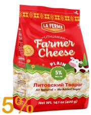 LA FERME 5% LITUANIAN FARMER CHEESE 10*400g(BAG)