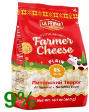 LA FERME 9% LITUANIAN FARMER CHEESE 10*400g(BAG)
